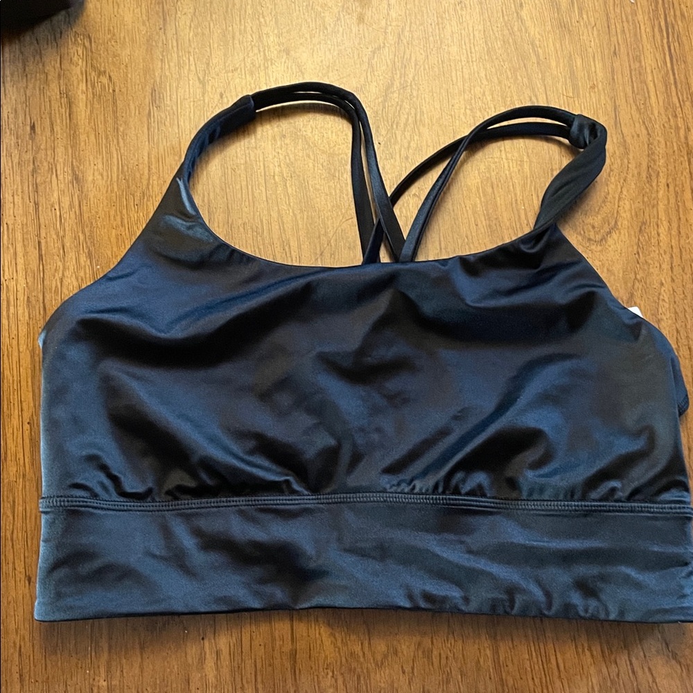 Lululemon Shiny Black Strappy Sports Bra
